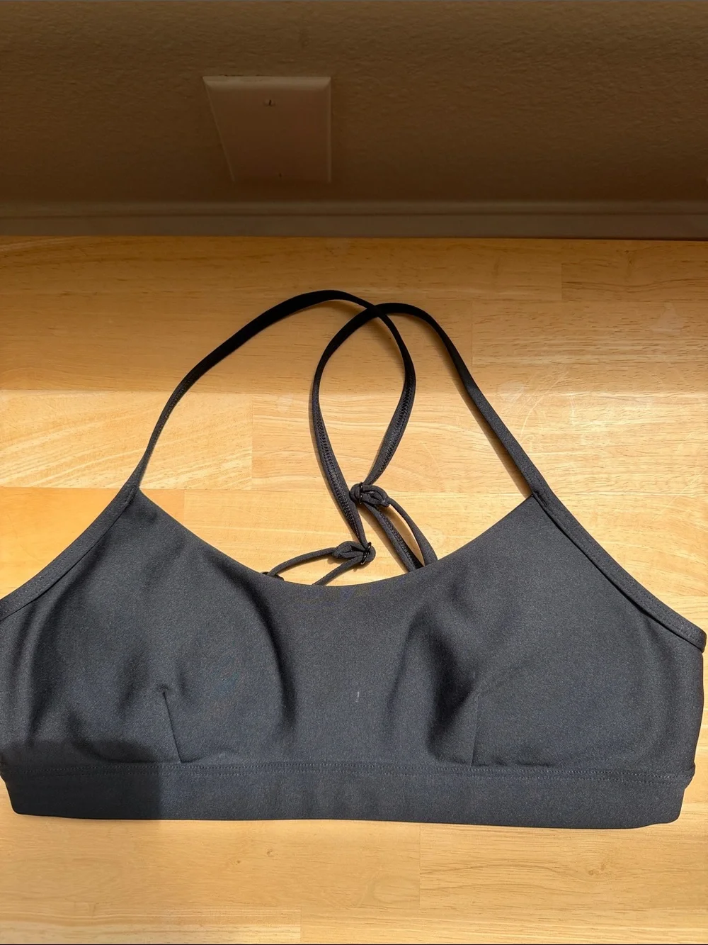 ALO Yoga Black Strappy Low-Impact Sports Bra